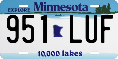 MN license plate 951LUF