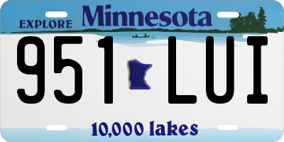 MN license plate 951LUI