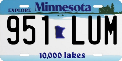 MN license plate 951LUM