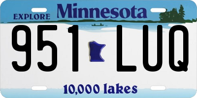 MN license plate 951LUQ