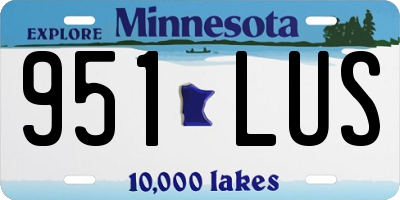MN license plate 951LUS