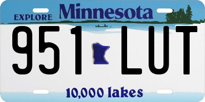 MN license plate 951LUT