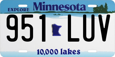 MN license plate 951LUV