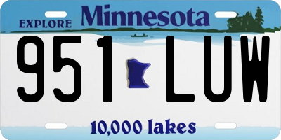 MN license plate 951LUW