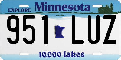 MN license plate 951LUZ