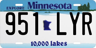 MN license plate 951LYR