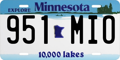 MN license plate 951MIO