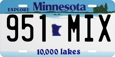 MN license plate 951MIX