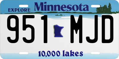MN license plate 951MJD