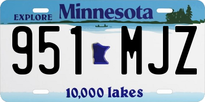 MN license plate 951MJZ