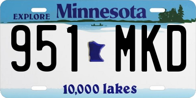 MN license plate 951MKD