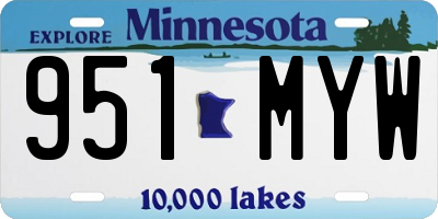 MN license plate 951MYW