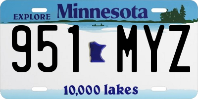 MN license plate 951MYZ