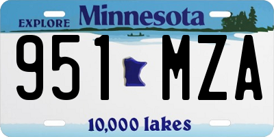 MN license plate 951MZA