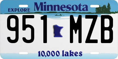 MN license plate 951MZB