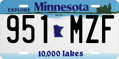 MN license plate 951MZF