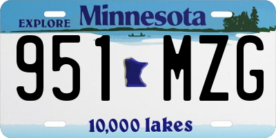 MN license plate 951MZG