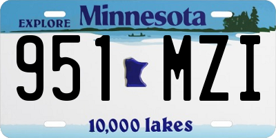 MN license plate 951MZI