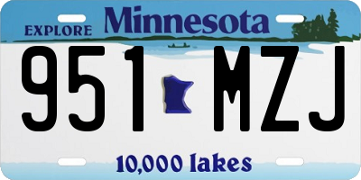 MN license plate 951MZJ