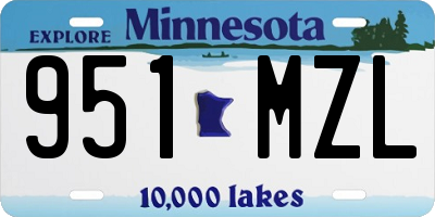 MN license plate 951MZL