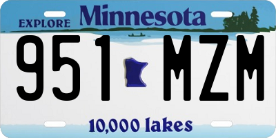 MN license plate 951MZM