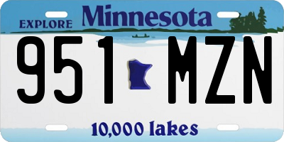 MN license plate 951MZN