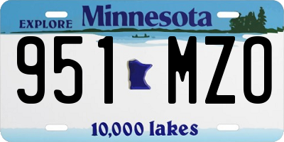 MN license plate 951MZO