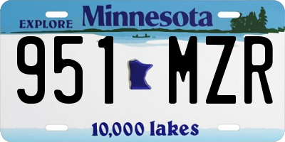 MN license plate 951MZR