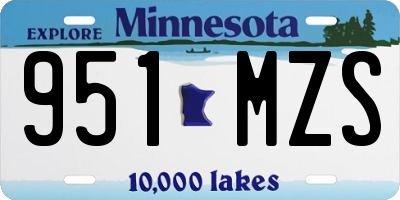 MN license plate 951MZS