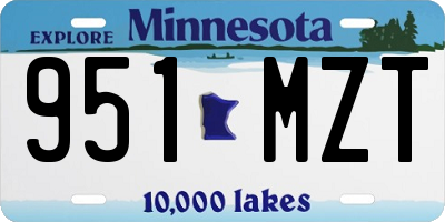 MN license plate 951MZT
