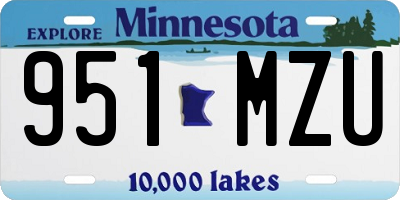 MN license plate 951MZU