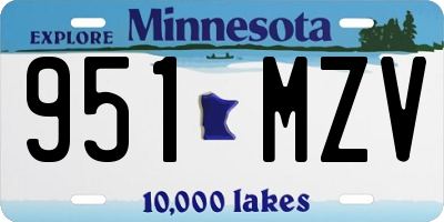 MN license plate 951MZV