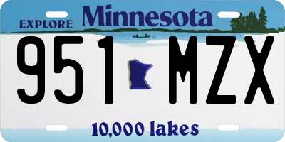 MN license plate 951MZX