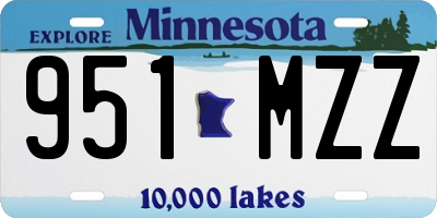 MN license plate 951MZZ