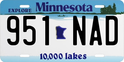 MN license plate 951NAD