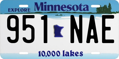 MN license plate 951NAE