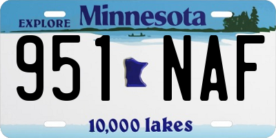 MN license plate 951NAF