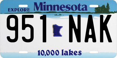 MN license plate 951NAK
