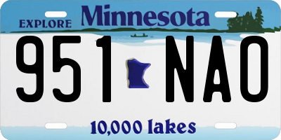 MN license plate 951NAO