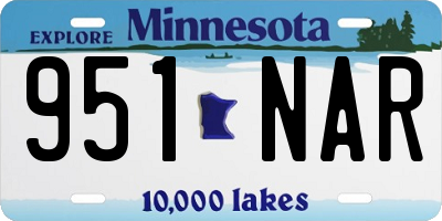 MN license plate 951NAR