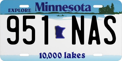 MN license plate 951NAS