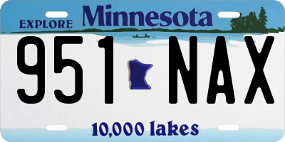 MN license plate 951NAX