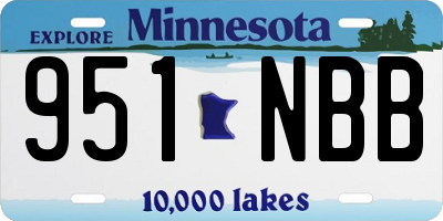 MN license plate 951NBB