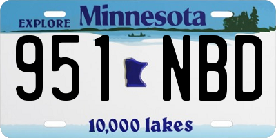 MN license plate 951NBD