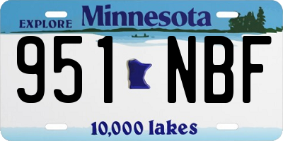 MN license plate 951NBF