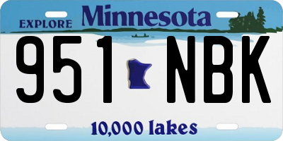 MN license plate 951NBK