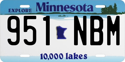 MN license plate 951NBM