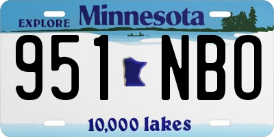 MN license plate 951NBO