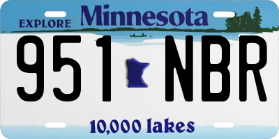 MN license plate 951NBR