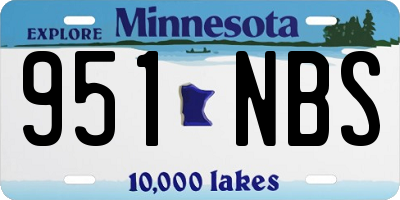 MN license plate 951NBS